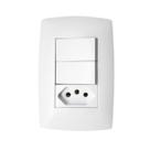 Conjunto Tomada 10A + 2 Teclas Simples Com Placa - B.Lux