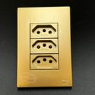 Conjunto Tomada 10a 20a 4x2 Dourada Fosco Interruptor Simples Paralelo Ouro Nobre Satin Blux