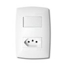 Conjunto Tomada 10a + Interruptor Simples - Blux Linha Home