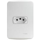 Conjunto Tomada 2 Pinos + Terra 10 Amperes 250 Volts Branco Miluz S3b60340 Schneider Conj.tomada