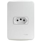 Conjunto Tomada 2 Pinos + Terra 10 Amperes 250 Volts Branco Miluz - S3B60340 - SCHNEIDER