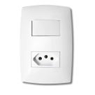 Conjunto Tomada 20a + Interruptor Simples - Blux Linha Home