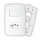 Conjunto Tomada 20A + Tecla Paralela com Placa Branca B.Lux