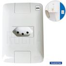 Conjunto Tomada 20A Tramontina Simples 250v 2P+T Aria Branca parafuso oculto Conjunto Tomada 20A Tramontina Simples 250v 2P+T Aria Branca parafuso oculto