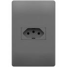 Conjunto Tomada 2P + T 10A 250 Volts 4x2cm Habitat Onix - 06245844 - FAME