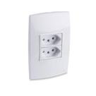 Conjunto Tomada 2P+T 10A 250V+Tomada 2P+T 20A 250V Branco Rubi - Force Line