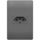 Conjunto Tomada 2p + T 20a 250 Volts 4x2cm Habitat Onix 06245854 Fame Conjunto Tomada 2p + T 20a