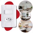 Conjunto Tomada Com Interruptor Tramontina 20a 250v Branca