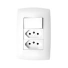 Conjunto Tomada Dupla 10A + 1 Tecla Simples C/ Placa B.Lux