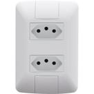 Conjunto tomada dupla 10a 2p+t 250v com placa tramontina aria