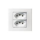 Conjunto tomada dupla 10a e 20a 2p+ t 250v embutir moveis pezzi