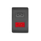 Conjunto Tomada Dupla 10a E 20a Vermelho Habitat Black Fame