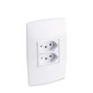 Conjunto Tomada Dupla 2P+T 20A 250V Branco Rubi - Force Line Conjunto Tomada Dupla 2P+T 20A 250V Branco Rubi - Force Line