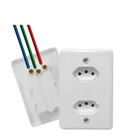 Conjunto Tomada Dupla 2P+T Monobloco De Embutir 10A Ilumi