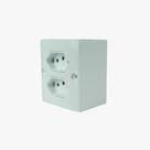 Conjunto Tomada Dupla NBR Sobrepor Milleniun Mec Tronic 10A 39146