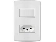 Conjunto Tomada e Interruptor 10A Branca Siena 6084 Alumbra