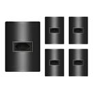 Conjunto Tomada Horizontal Preto Carbono 10a 4x2 Revitá