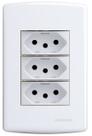 Conjunto Tomada Tripla 10A 4x2 Branca Siena 6538 Alumbra
