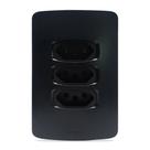 Conjunto Tomada Tripla 10A 4x2 Preto Gracia Maxx 85690 Alumbra