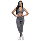 Conjunto Top Bojo e Calça Saia Vekyo Tapa Bumbum Roupa Para Academia Moda Fitness Musculação Cor:CinzaTamanho:MGênero Conjunto Top Bojo e Calça Saia Vekyo Tapa Bumbum Roupa Para Academia Moda Fitness Musculação Cor:CinzaTamanho:MGênero