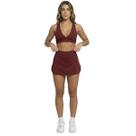 Conjunto Top Bojo e Short Saia Vekyo Roupas para Academia Treino Moda Fitness Musculação Cor:VinhoTamanho:MGênero:Femi