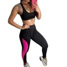 Conjunto Top + Calça para malhar Tam único (veste 38 à 44). Preto com rosa Conjunto Top + Calça para malhar Tam único (veste 38 à 44). Preto com rosa