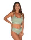 Conjunto Top Calcinha Canelado Elástico Largo Sustentação Conforto Esporte Academia