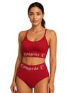 Conjunto Top Calcinha Canelado Lingerie Conforto Elástico Largo Sustentação Esporte Academia Feminina