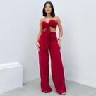 Conjunto Top com Laço e Calça Variante Duna Verão.