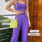 Conjunto top e calça de viscose