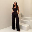 Conjunto Top E Calça Em Marrant Cor:PretoTamanho:PP