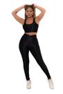 Conjunto Top e Calca Wendy Fitness Empina Bumbum Academia Tamanho:PCor:Preto