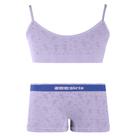 Conjunto Top e Calcinha Boxer Infantil Lilás Zee Rucci