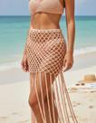 Conjunto Top e Saia De Crochê Feminino Saída de Praia Moda Artesanal Ajustável Confortável C64 -