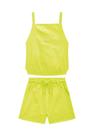 Conjunto top e short em tecido algodão verde Nina Go