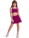 Conjunto Top + Saia Short Roupa Ginástica Infantil Feminina Esporte Moda Menina Fitness