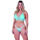 Conjunto Top Sem Bojo com Calcinha de Tirinha Feminino Clamar Microfibra e Renda 4211