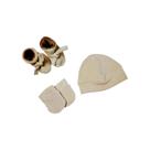 Conjunto, touca, pantufa, e luva Conjunto, touca, pantufa, e luva