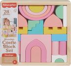 Conjunto Toy Castle Block Fisher-Price Wood 28 peças para crianças 2+Y