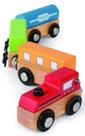 Conjunto Toy Train Set Hape Qubes Wooden Magnetic Classic 36m+
