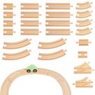 Conjunto Train Tracks WoodenEdu de 24 peças com expansão de 9 peças