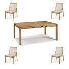 Conjunto Trama Mesa 220cm + Cadeiras Corda Areia - 60501