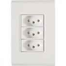 Conjunto Tramontina Liz 4X2 Branco Com Placa (3 Tomadas 10A)