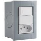 Conjunto Tramontina Liz Com 1 Interruptor Simples E 1 Tomada 2p+t Branco 10 A 250 V