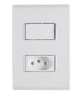 Conjunto tramontina lux 1 simples 1 tomada