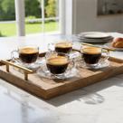 Conjunto Trancoso 4 Xícaras de Café com Pires Vidro 100ml