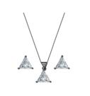 Conjunto triangular cristal banhado a ródio negro