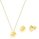 Conjunto Triangular Transpassado Folheado a Ouro Conjunto Triangular Transpassado Folheado a Ouro