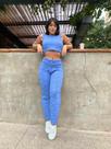Conjunto Tricô modal Calça e Cropet