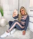 Conjunto Tricot Flame Grafite Com Rose Tamanho M